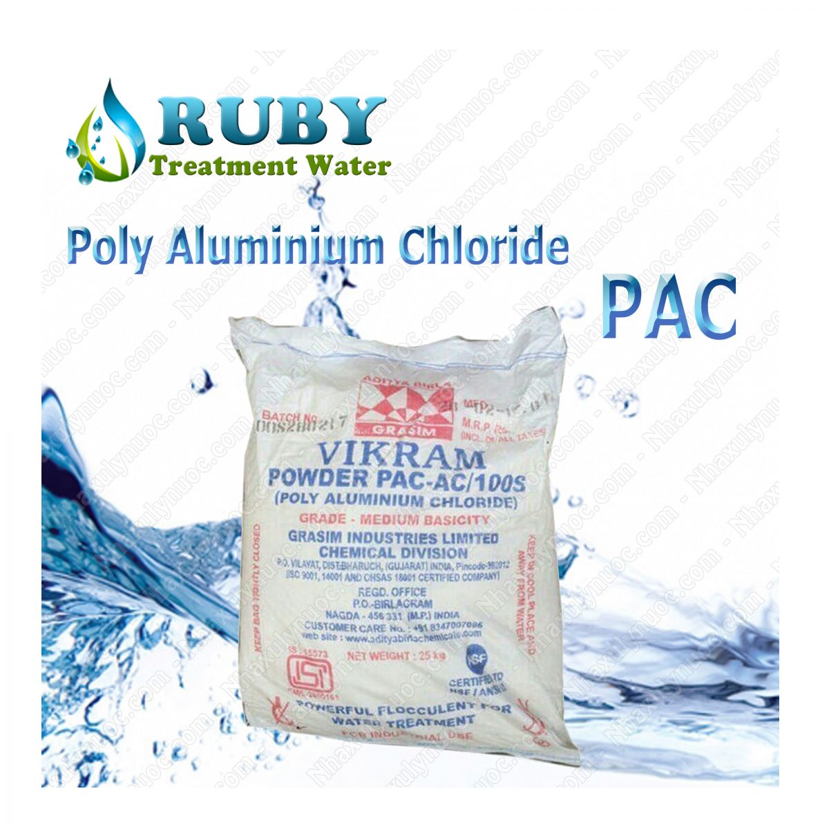 Thông tin sản phẩm Poly Aluminium Chloride (PAC) 31% - Ấn Độ